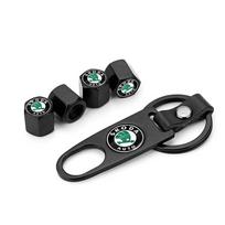 New Car Wheel Tire Valve Stems Cap With Keychain Keyring Badge For Skoda Octavia Fabia Kamiq Kapoq Kodiaq Rapid SCALA Superb