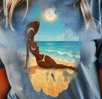 Beach Vibes T-shirt, Summer Tee, Coastal Art Shirt, Summerwear, Vacation Top XL