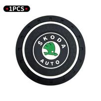 Car Cup Holder Coaster for Skoda Octavia Fabia Superb Rapid Kodiaq Kamiq Karoq Scala Auto Interior Accessories Anti-Slip Mat