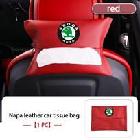 Car Armrest Box Seat Back Hanging Tissue Bag Cover Tissue Storage Accessories For Skoda Kamiq Karoq Octavia 2 3 Rapid Scala Kami