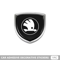 For Skoda Car Metal Sticker Auto Rear Trunk Shield Emblem Badge Sticker Accessories Octavia Superb RAPID FABIA KAMIQ KAROQ