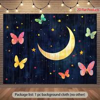 2D Starry Night Tapestry Fairy Party Photoshoot Studio Banner 47.2x31.5inch/120*80cm