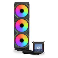 LIANLI Galahad II LCD 360 SL-INF Black Liquid CPU Cooler with LCD Panel, 8th Generation Pump, 45-degree Tube Connectors, [UNIFAN SL-INFINITY], 360mm