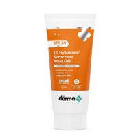 The Derma Co 1% Hyaluronic Sunscreen Aqua Gel SPF 50 PA++++ | Hydrating, Lightweight & Non-Greasy | 80 g 80g