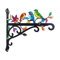 Metal Bird Wall Hook Hanging Bracket Garden Decoration Outdoor Yard Planter Basket Holder for Home and Patio Display One Size