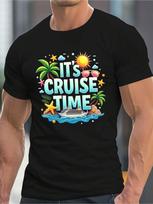 Unisex's  It's Cruise Time  Graphic Tee - Casual Crew Neck Short Sleeve S