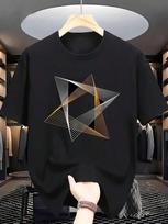 Unisex's Summer Fashion-Shirt, Unique Geometric Pattern Print M