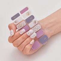 1Sheet/14PCS Strips Gel Nail Stickers Glittering Bling Gel Nail Polish Strips Simple Gel Full Nail Wraps DIY NAil Art Making