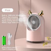 Water Mist Fan USB Rechargeable Electric Portable Air Spray Cooler 3 Speed Adjustable Mute Ice Fog Refrigeration For Home Office