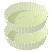 2 pakuotės silikoninės oro gruzdintuvės orkaitės kepimo padėklas Pica kepta vištiena Airfryer silikoninis krepšelis daugkartinio naudojimo Airfryer keptuvės įkloto priedai