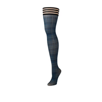 Mėlyna Kix'ies Debbie Plaid Thigh-High Stockings Navy Mėlyna Size C