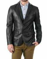 AL KHALID New Men's Black Leather Blazer 100% Real Lambskin Causal Coat Wear Blazer XS