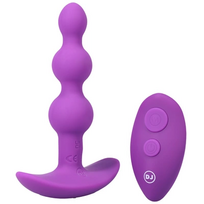 Doc Johnson A-Play Shaker Silicone Beaded Plug with Remote Control Juodas