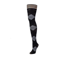 Kix'ies Kimmie Argyle Thigh-High Stockings Juodas Size C No-Slip