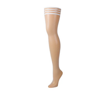 Kix'ies Sammy Thigh High Model A Baltas - Non-Slip Stay-Up Stockings