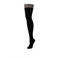 Kix'ies Danielle Model C Juodas Opaque Thigh-High Tights Size C