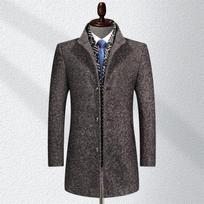 Winter New Coat Men's Thickened Medium and Long Scarf Collar Men's Coat M