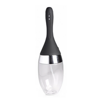 XR Brands CleanStream Vibrating Enema System, Silicone, 360° Jets, Juodas
