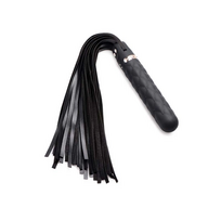 XR Brands Vibra-Lasher Silicone Vibrating Flogger Juodas 3 Modes