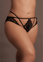 Shots Le Desir Lena Plus Size Briefs with Open Design and Gold Accents