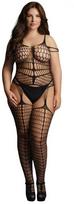 Shots Le Desir Plus Size Shredded Suspender Bodystocking Juodas XXL-5XL