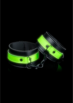 Ouch By Shots Ouch! Glow in the Dark Ankle Cuffs - Fluorescent Žalias Adjustable Design