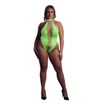 Ouch By Shots Rožinė NEON High-Cut Body UV-Activated Stretch Neon Rožinė Size XS/XL