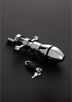 Steel By Shots Master Series The Anal Lock Expandable Steel Plug with Padlock Option