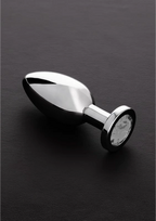 Steel By Shots Sinner Gear Stainless Steel Anal Plug Large with Glass Gemstone
