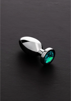 Steel By Shots Ouch! Stainless Steel Plug with Glass Gemstone - Small, Sidabrinis
