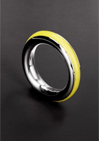Steel By Shots Cazzo Tensions Stainless Steel Ring 45mm with Silicone Inlay - Raudona
