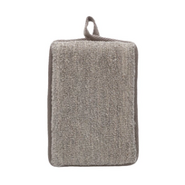Touche By Shots Touche Rectangle Bath Sponge Bamboo Charcoal & Flax Hemp Double-Sided