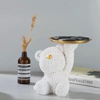 Creative Light Luxury Violent Rose Bear Ornament Storage Tray Living Room Bedroom Wine Cabinet Decoration Luxury Ornament balta