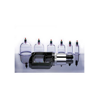Xr Brands Sukshen Cupping Set 6-Piece - Adjustable Vacuum Therapy System ABS Clear