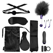 Doc Johnson The VIP Room BDSM Premium Juodas Set - 11-Piece Satin & Silicone Kit