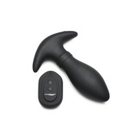 XR Brands Rim Slide Silicone Plug with Sliding & Vibration Juodas