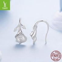 S925 Sterling Silver Calla Lily Ear Hook Women'S Pure Flower Multi-Wear Earrings Earrings