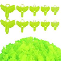 100 pcs Fishing Hook Bonnets Treble Hook Safety Holder Covers, 5 sizes, Green