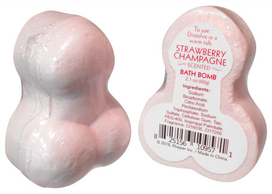 Kheper Games Naughty Soak Bath Bomb Strawberry Champagne Scent 110g Fun Shape