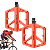 Flat Pedals Professional Flat Pedals Lightweight Non-Slip Reflective Strips Replacement For Women Men Urban Commute Travel oranžinė