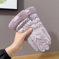 Ski Gloves Women Winter Cloud Fleece Thickened Warm Plush Waterproof Touch-Screen Gloves  Outdoor Riding Mountaineering One Size