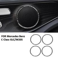 Anglies pluošto automobilio durų garsiakalbio panelės rėmelio apdailos lipdukas Mercedes Benz 2016- C klasės GLC W205 interjero dalims juoda