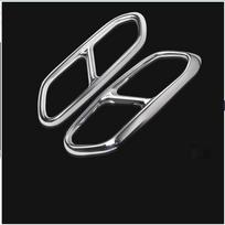 Car-styling 2018    for Volvo xc60 tail throat decorative box xc60 four stainless steel exhaust pipe trim cover 2018-2021 xc60 sidabras