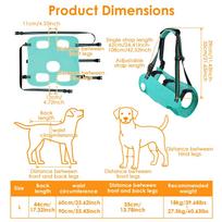 Dog Lift Harness Oxford Cloth Adjustable Dog Body Support With Detachable Handle Breathable Dog Carrying Harness Pet Supplies