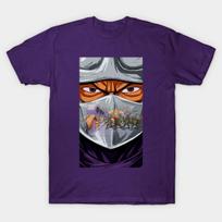 Men Black Print T-shirt Tmnt Shredder Face 1987 No-Cut Transfer Paper Print Cotton Tshirt 3XL