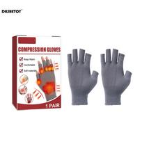1 Pair Open Finger Compression Gloves For Arthritis Relief Nylon Support Brace Rheumatoid Health Care
