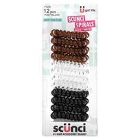 Scunci, Pony Tailor, Traceless Ponytail, Multiple Colors, Pack of 12