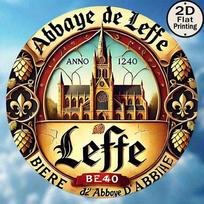 Vintažinis Leffe alaus metalinis apvalus sieninis ženklas 8 coliai Retro skardos plokštelė Namų baro alinės dekoras įvairiaspalvis