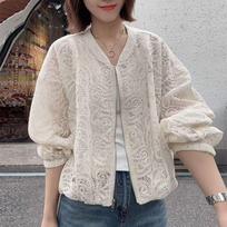 Spring Summer Lace Thin Sunscreen Jacket Women Parka Casual Femal Coat Hollow Out Embroidery Floral Women Thin Coat S
