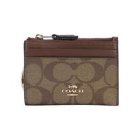 Coach Skinny 11 Pvc Card Holder Key Pouch Mini Women Accessories Brown 88208-IME74 Basic Set (Bag+Dust Bag)